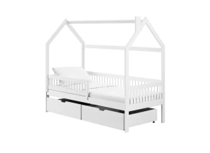OSKAR 80x180 wit eenpersoons kinderbed huisbed Lano Meubels