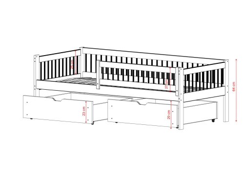 EDI 90x180 wit eenpersoons kinderbed Lano Meubels