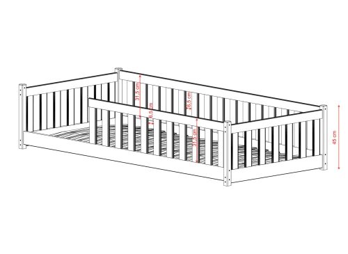 BELLA 90x190 grenen Montessori vloerbed voor kinderen Lano Meubels