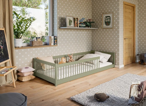 PEDRO 80x180 olijf eenpersoons kinderbed Lano Meubels