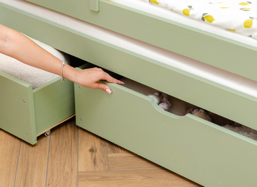 SENSO 80x160 olijf uitschuifbaar tweepersoonsbed Lano Meubels