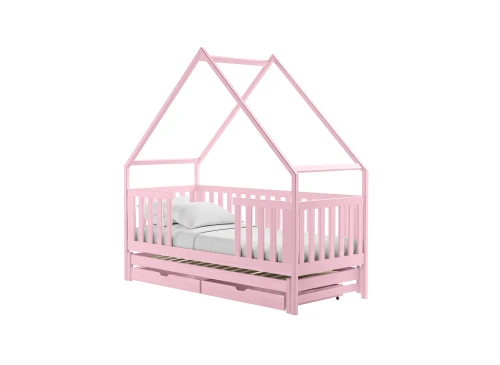MAGIC 90x190 roze uitschuifbaar tweepersoons huisbed Lano Meubels