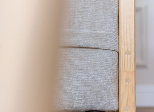 SAVIO 90x200/140x200 wit stapelbed met uitschuifbare sofa beige stof perfect harmony 02 Lano Meubels