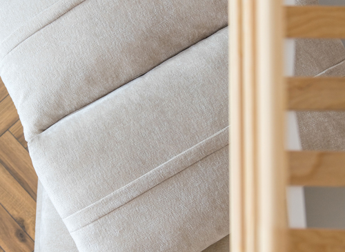 SAVIO 90x200/140x200 wit stapelbed met uitschuifbare sofa beige stof perfect harmony 02 Lano Meubels
