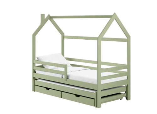 DANEK 80x170 olijf kinderbed huisje Lano Meubels