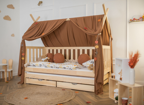 TYTUS 90x200 grenen uitschuifbaar tipi tweepersoonsbed Lano Meubels