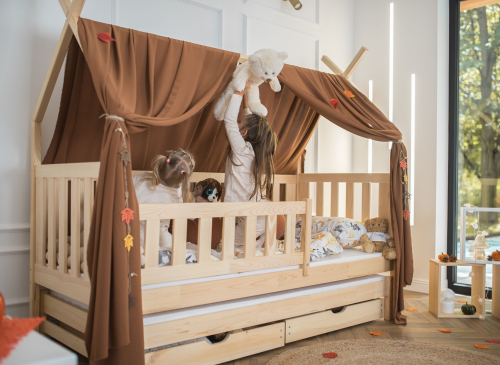 TYTUS 90x200 grenen uitschuifbaar tipi tweepersoonsbed Lano Meubels