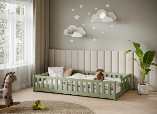 IVY 120x200 olijf eenpersoons kinderbed Lano Meubels