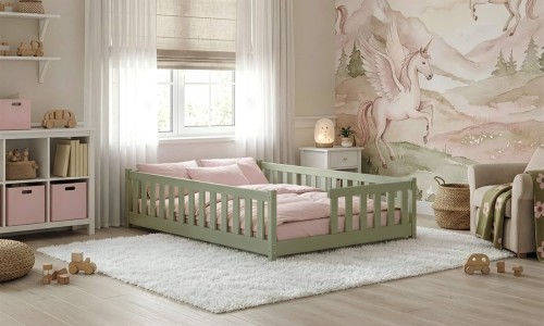 LEVI 140x200 olijf eenpersoons kinderbed Lano Meubels