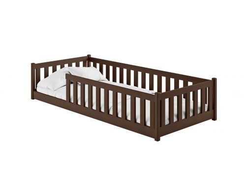 BELLA 90x190 puur chocolade Montessori vloerbed voor kinderen Lano Meubels