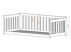 CONCEPT 80x160 melkchocolade eenpersoons kinderbed box Lano Meubels