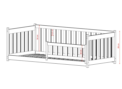 CONCEPT 90x180 puur chocolade Montessori vloerbed voor kinderen Lano Meubels