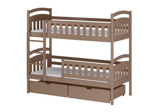 IGNAŚ 80x190 melkchocolade stapelbed Lano Meubels