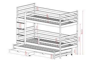 LUK 90x180 kaneel stapelbed Lano Meubels