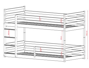 MINI 90x180 puur chocolade stapelbed Lano Meubels