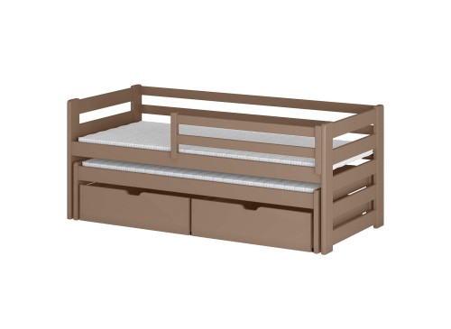 SENSO 80x190 melkchocolade uitschuifbaar tweepersoonsbed Lano Meubels