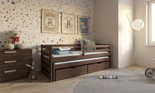 SENSO 80x190 puur chocolade uitschuifbaar tweepersoonsbed Lano Meubels