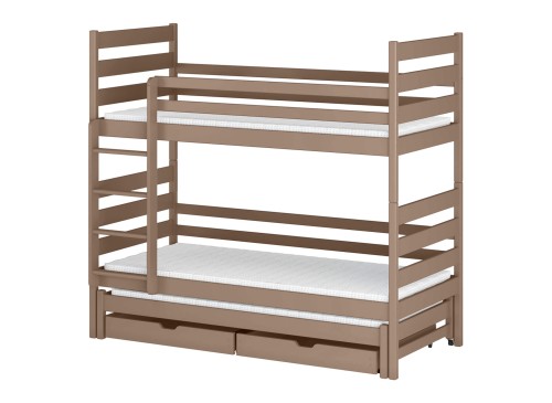 TOMI 80x190 melkchocolade stapelbed Lano Meubels