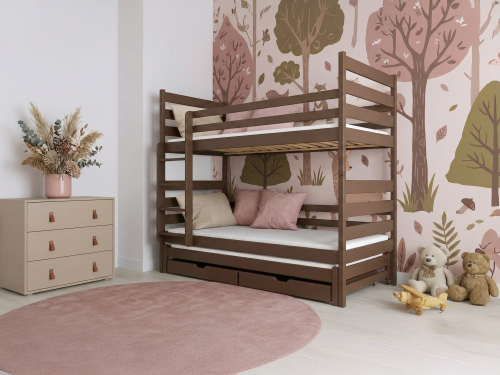 TOMI 90x180 puur chocolade stapelbed Lano Meubels
