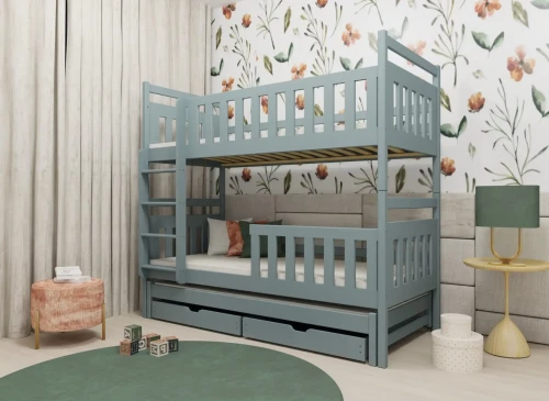 KLARA 90x180 asgrijs stapelbed Lano Meubels