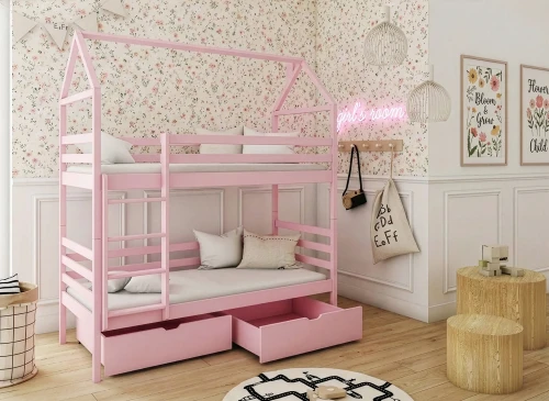 ALEX 80x180 roze stapelbed Lano Meubels