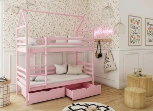 ALEX 80x190 roze stapelbed Lano Meubels