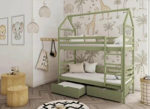 ALEX 90x180 olijf stapelbed Lano Meubels