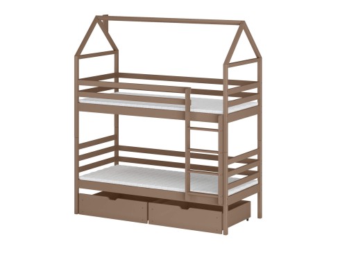 ALEX 80x190 melkchocolade stapelbed Lano Meubels