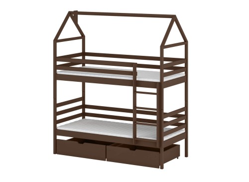 ALEX 90x190 puur chocolade stapelbed Lano Meubels