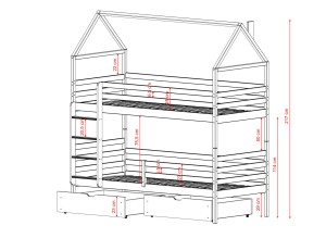 ALEX 90x190 puur chocolade stapelbed Lano Meubels