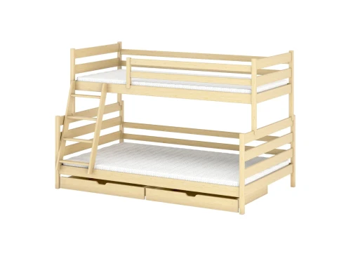 FAMI 90x200/120x200 grenen stapelbed met breder ligvlak Lano Meubels