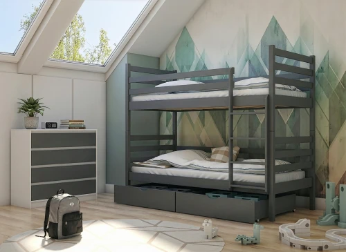 NEMO 90x190 grafiet stapelbed Lano Meubels