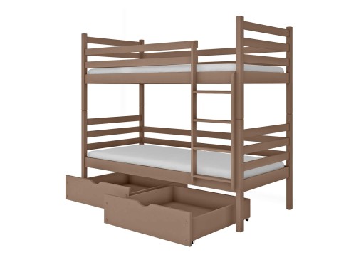NEMO 90x180 melkchocolade stapelbed Lano Meubels