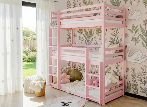 TED 80x180 roze stapelbed Lano Meubels
