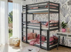 TED 80x200 grafiet stapelbed Lano Meubels