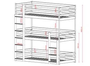 TED 90x190 kaneel stapelbed Lano Meubels