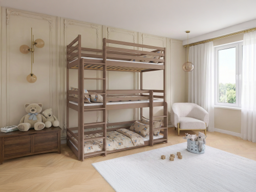 TED 90x190 melkchocolade stapelbed Lano Meubels