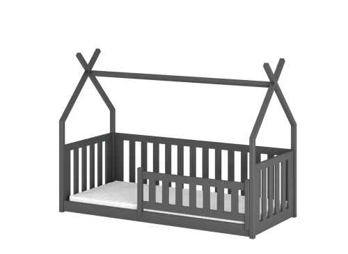BOGUŚ 80x160 grafiet Montessori vloerbed voor kinderen tipi Lano Meubels