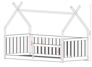 BOGUŚ 80x180 grenen Montessori vloerbed voor kinderen tipi Lano Meubels