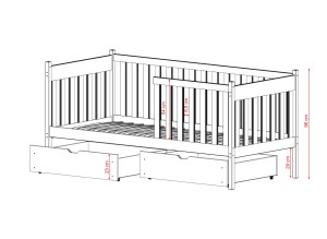 ALICJA 90x180 wit eenpersoons kinderbed Lano Meubels