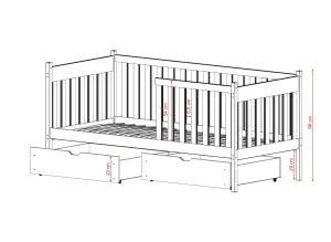ALICJA 90x190 grijs eenpersoons kinderbed Lano Meubels
