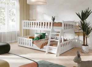 NICE 90x200/120x200 wit stapelbed met breder ligvlak Lano Meubels