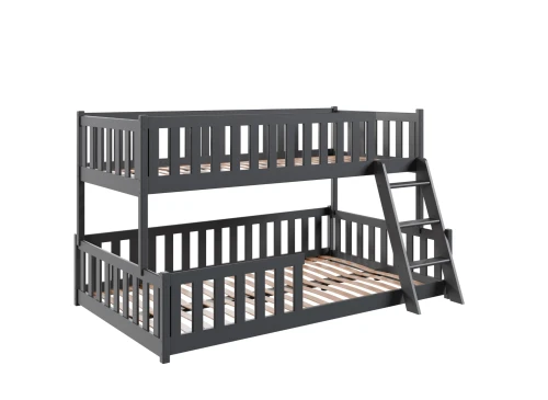 NICE 90x200/120x200 grafiet stapelbed met breder ligvlak Lano Meubels