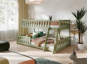 NICE 90x200/120x200 olijf stapelbed met breder ligvlak Lano Meubels