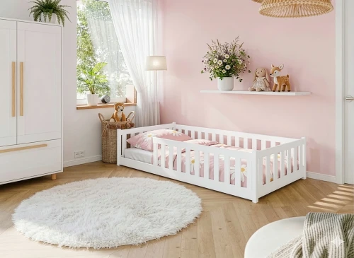 BELLA 90x190 wit Montessori vloerbed voor kinderen Lano Meubels