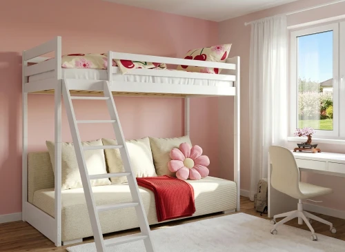 SOFINO 90x200/140x200 wit stapelbed met uitschuifbare sofa beige stof Poso 38 Lano Meubels