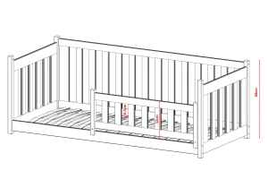 CONCEPT 80x200 ongelakt hout Montessori vloerbed voor kinderen Lano Meubels