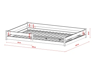 FINI 140x200 ongelakt houthout Montessori vloerbed voor kinderen Lano Meubels