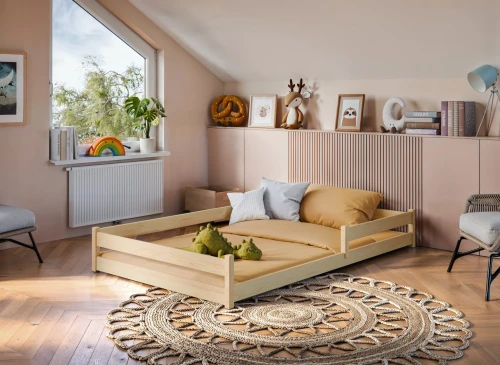 ZOFIA 120x200 ongelakt hout Montessori vloerbed voor kinderen Lano Meubels