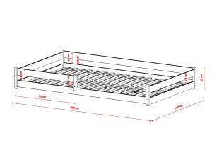 ZOFIA 120x200 ongelakt hout Montessori vloerbed voor kinderen Lano Meubels